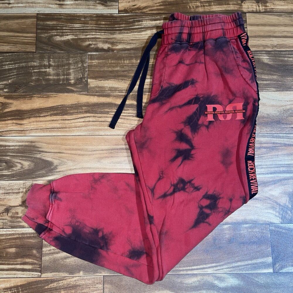 Rock Revival Red Camo Tie Dye Sweatpants Size XXL